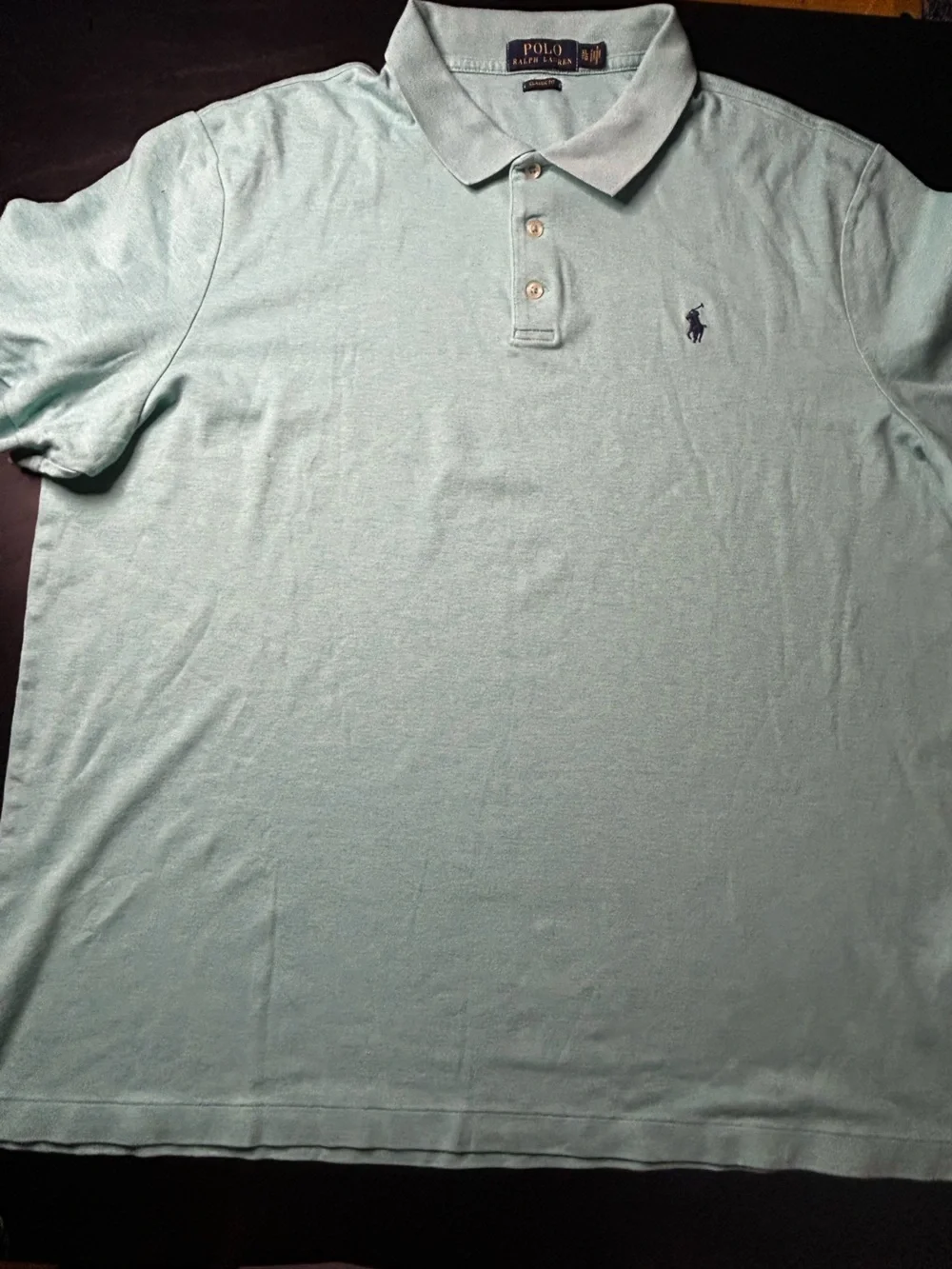 Ralph Lauren Men's Polo in Light Mint with Navy Pony